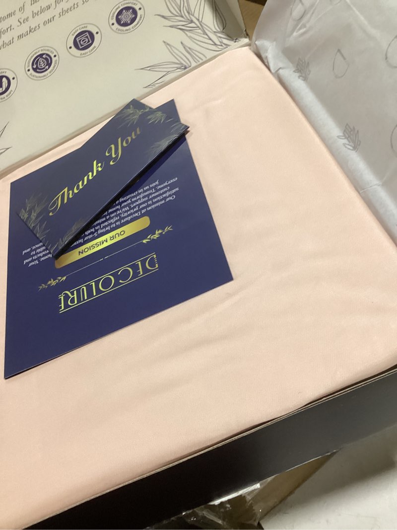 Condition photo showing Good Condition for decolure 100% viscose derived from bamboo sheets full size - luxury 4 pc naturally cooling sheets, ultra soft bed set - deep 17" pockets, durable double stitching, oeko tex standard (light pink) light pink full