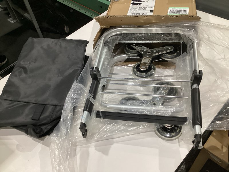 Condition photo showing Good Condition for 2 in 1 Shopping Cart for Groceries, 110 lbs Grocery Cart on Wheels, Foldable Shopping Cart with 6 Wheels, Load-Bearing Hand Truck with Black Waterproof Bag for Shopping, Camping, Garden Black With Frame