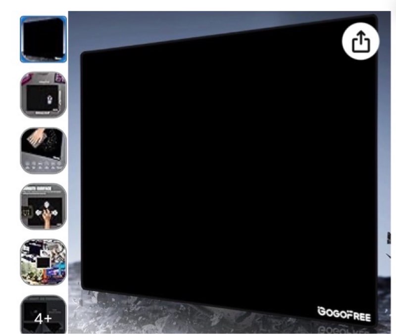 Glass Mousepad with Hard Surface for Gaming, Ultra Smooth Mouse Mat, Water-Resistant Large Mouse Pad Precision Speed Control for Esport Games/Office, Black