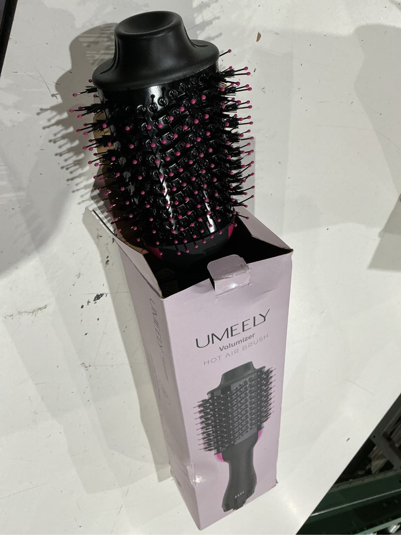 Condition photo showing As Is for hair dryer brush blow dryer brush in one, upgraded 4 in 1 hair dryer and styler volumizer with negative ion anti-frizz ceramic titanium barrel hot air hair straightener brush black/pink