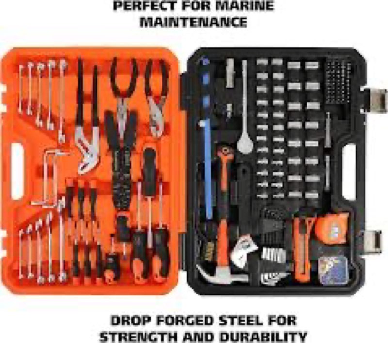 GreatNeck MS191 191 Piece Marine Tool Set, Versatile Boat Tool Kit, Water Resistant Marine Tool Kit 