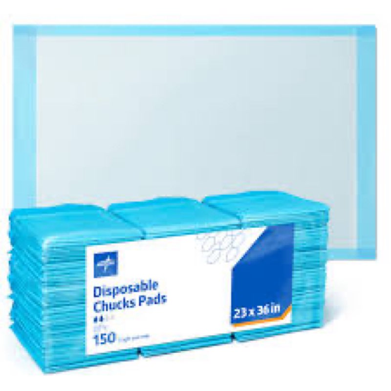 Medline Moderate Absorbency Underpad, 23" x 36", 150 Count, Disposable Chucks, Bed, Furniture & Surf