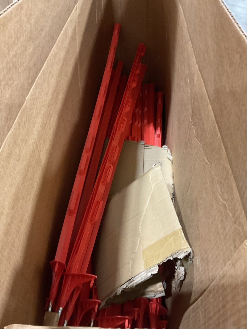 Condition photo showing New/Like New for electric fence posts with clips, pack of 50, 48inch temporary plastic step-in fence post for garden and farm, red red-50pcs