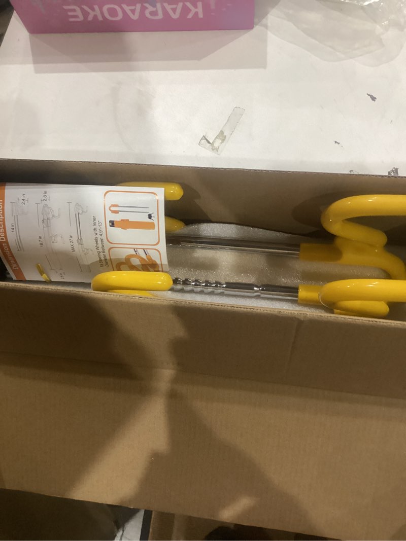 Condition photo showing New/Like New for tevlaphee steering wheel lock - heavy duty antitheft device and car security lock with adjustable locking and 3 keys - great vehicle and truck deterrent (yellow)