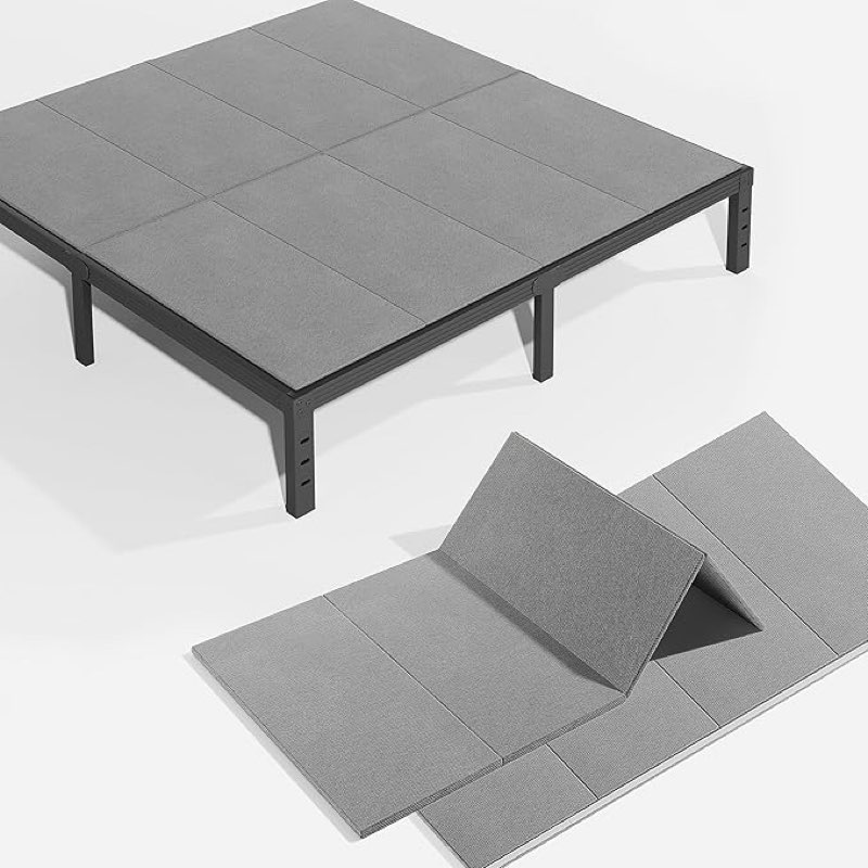 HUEIIS Bunkie Board King Size(72 * 78") 10MM, Heavy Duty Bed Support Board, Foldable Spring Box, Low
