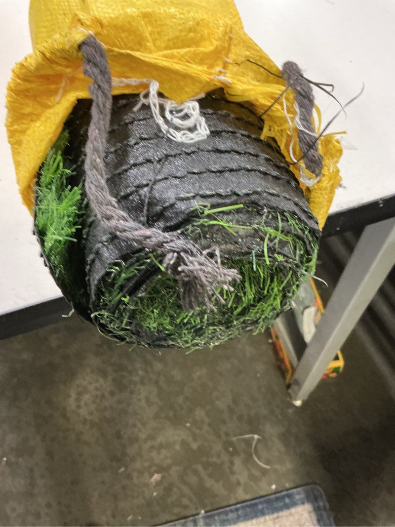 Condition photo showing As Is for 98.5 x 39.3in Dog Grass Pad, Extra Large Artificial Grass Turf Mat, Fake Grass for Large Dog Potty Training Indoor Outdoor Balcony Patio Lawn Decoration 98.5 x 39.3 Inch (Pack of 1)