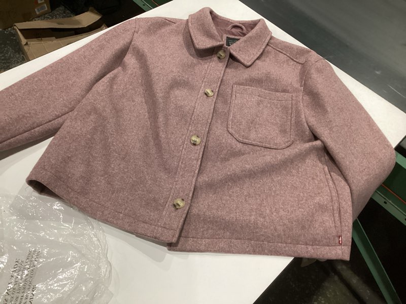 Condition photo showing New/Like New for Levi's womens Harper Wool Shortie Jacket XX-Large Rose Taupe