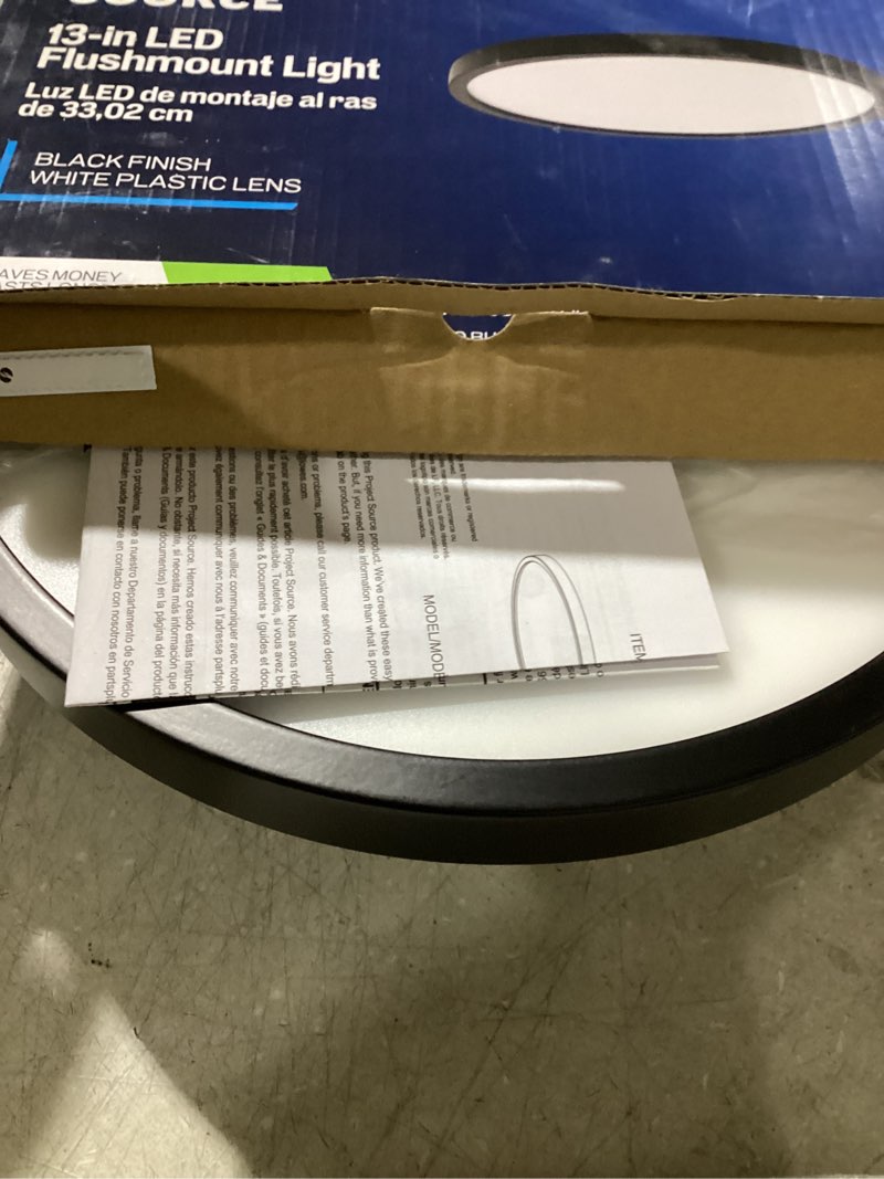 Condition photo showing Good Condition for project source adjustable color temperature 1-light matte black led flush mount light energy star