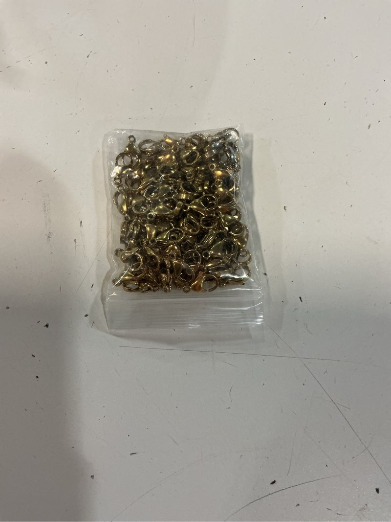 Condition photo showing Good Condition for 100pcs lobster claw clasps 12mm stainless steel clasps for jewelry making | 18k gold pvd plated lobster clasps bulk for necklace bracelet 12mm-gold-100pcs