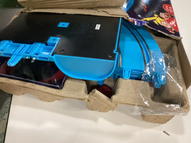 Condition photo showing As Is for Carrera First Batwheels - Time for Action Slot Car Race Track with Spinners - Includes Bam and Redbird Cars - Battery-Powered Beginner Racing Set for Kids Ages 3 Years and Up