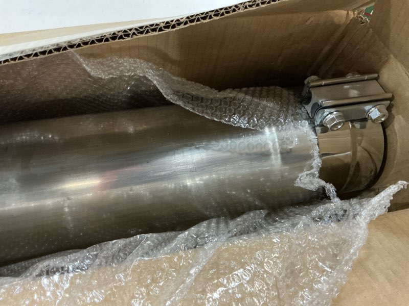 Condition photo showing Good Condition for lcgp 5 inch straight exhaust pipe, 5" stainless steel straight muffler replacement pipe, 30" length mandrel exhaust tube with two lap joint band clamps(new version) 5 inch with two clamps