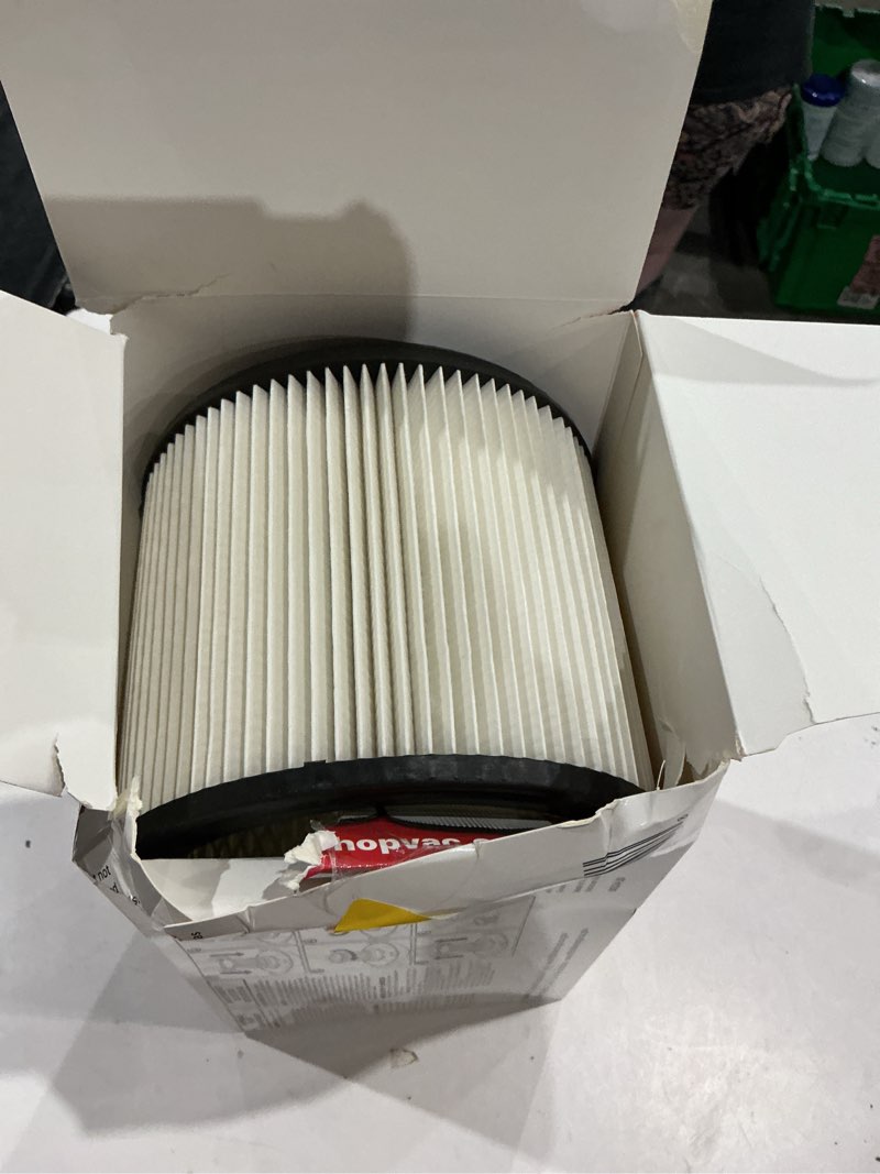 Condition photo showing As Is for shop-vac 2-pack reusable large wet/dry shop vacuum cartridge filter