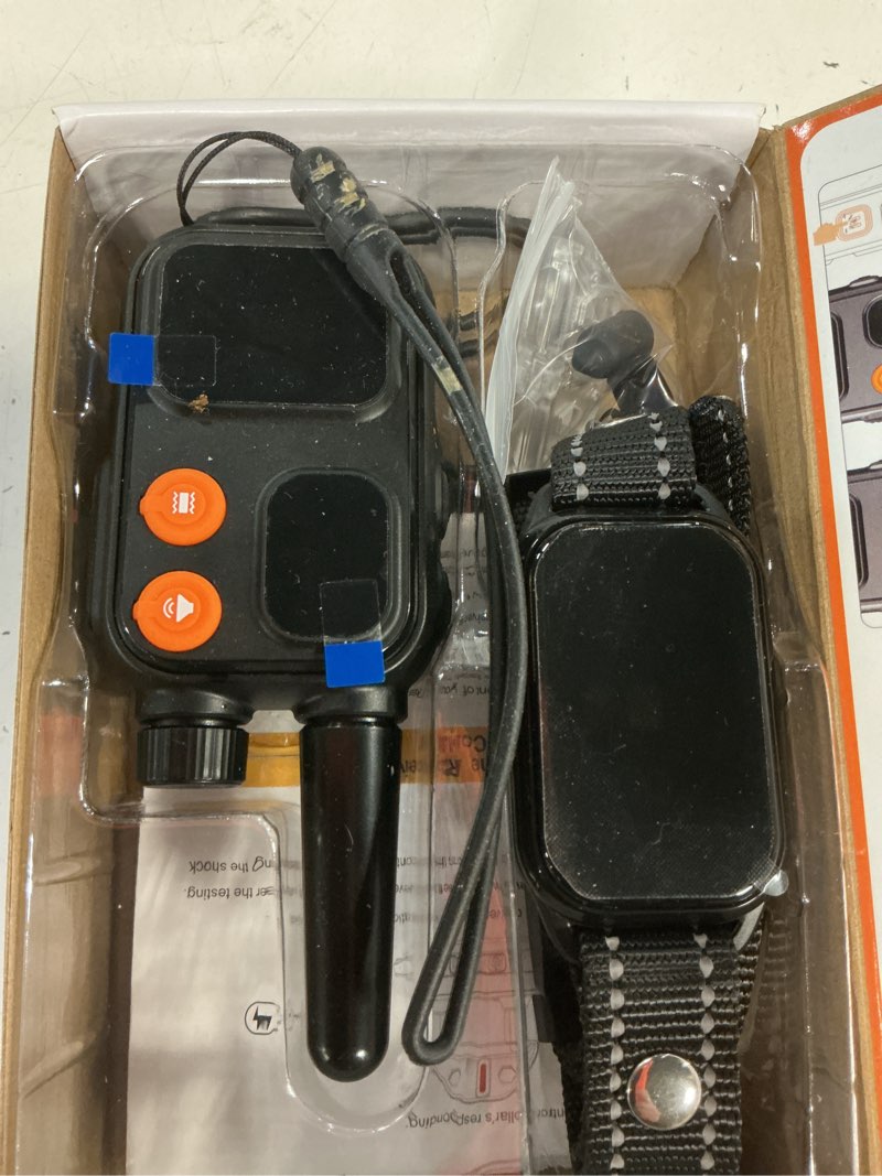 Condition photo showing As Is for 2 in 1 dog bark and shock collar - 4500ft bark collar with remote, voiceprint recognition, beep/vibration/shock modes, 8 sensitivity levels, ip67 waterproof