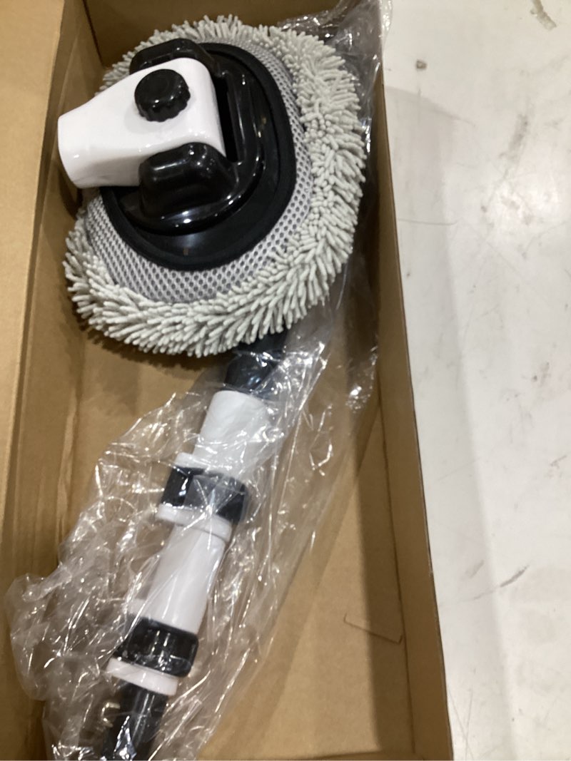 Condition photo showing Good Condition for volodya 15°curved car wash brush with 47" extension long handle telescopic aluminum microfiber cleaning mop for car truck suv rv boat wheel extension pole carwash mop duster