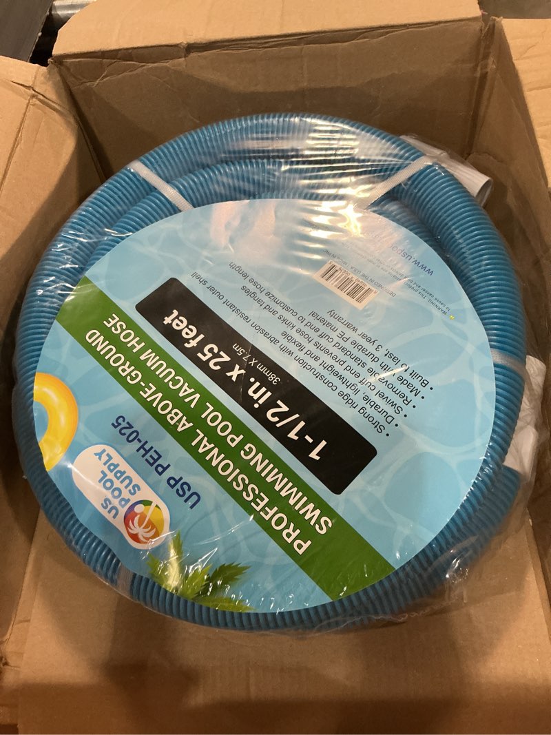 Condition photo showing New/Like New for u.s. pool supply 1-1/2" x 25 foot professional above ground swimming pool vacuum hose with swivel cuff - removable cuff, cut to fit - compatible with filter pumps, filtration systems, chlorinators