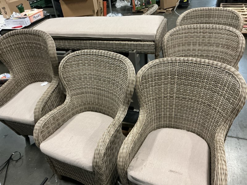 Condition photo showing Good Condition for member's mark rosehill fire dining set with sunbrella fabric, 8?? ***** (44) | 69 ratings item # 990300020