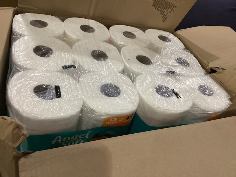 Condition photo showing New/Like New for angel soft toilet paper, 48 mega rolls = 192 regular rolls, soft and strong toilet tissue mega 320 sheet (pack of 48)