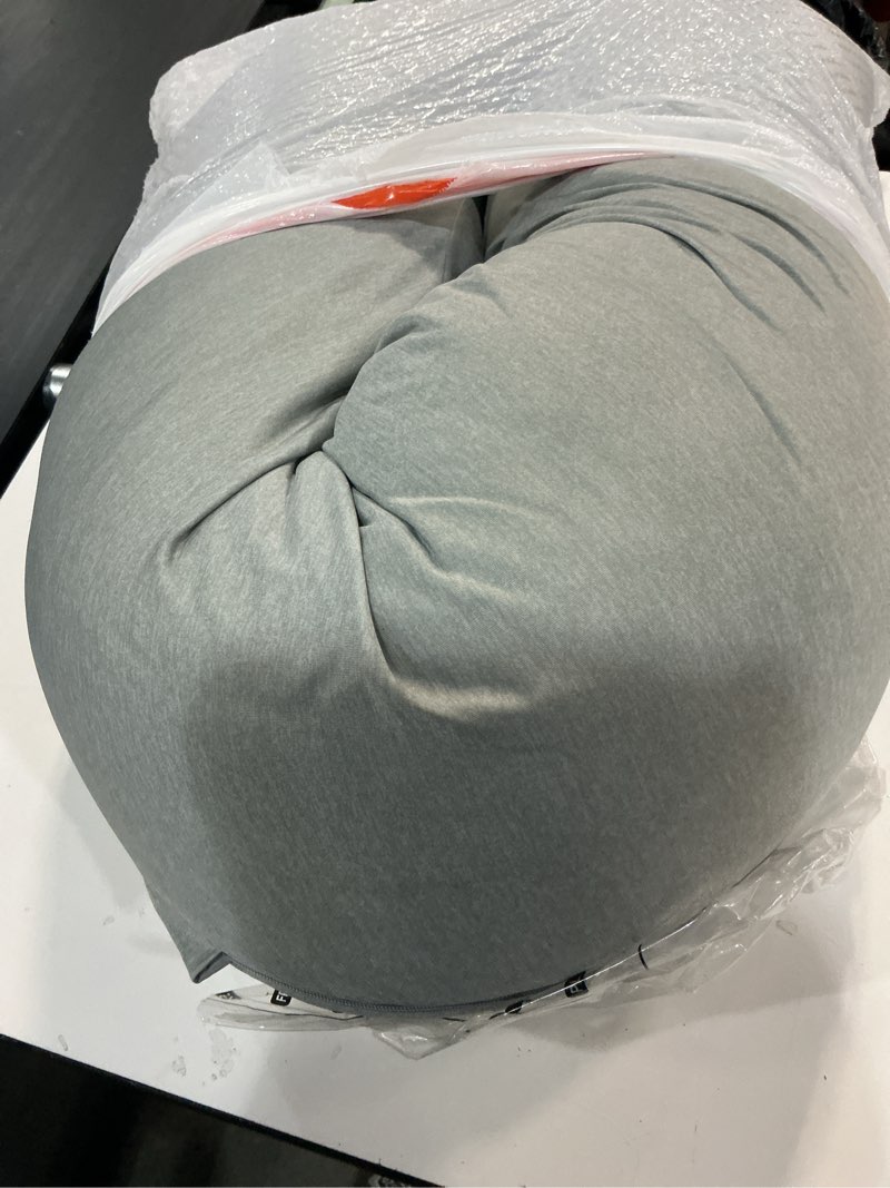 Condition photo showing As Is for Momcozy J-Shaped Pregnancy Pillow for Sleeping with Cooling Cover – Maternity Body Pillow for Pregnant Women, Side Sleeper Support for Belly, Hip & Leg, Deep Grey Cooling Fabric - Deep Grey