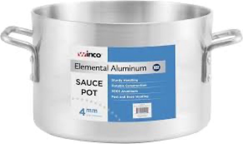 assp-26 - elemental aluminum sauce pot, 4mm - 26 quart