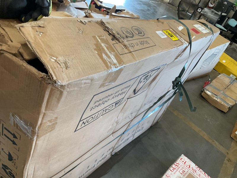 Condition photo showing As Is for queen adjustable bed base frame, wireless remote & lift motor, dual usb ports,ergonomic upholstered bed frame, under bed lighting, independent head and foot tilt wireless remote queen (u.s. standard)