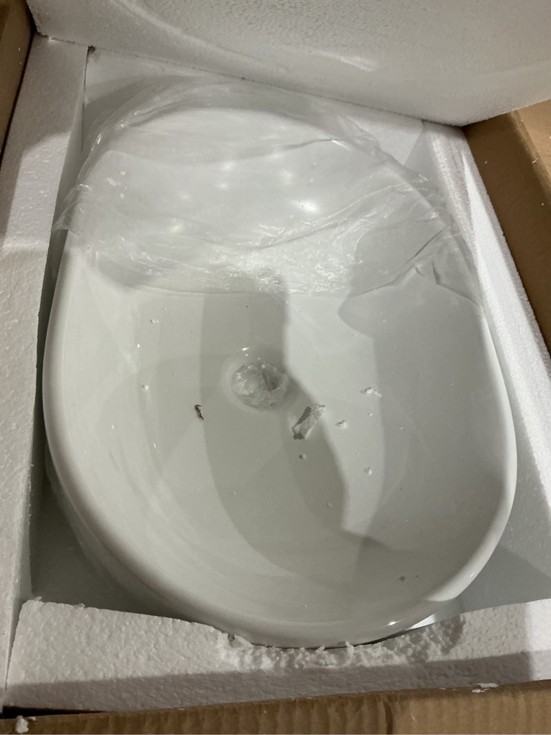 Condition photo showing Good Condition for oval ceramic sink, white modern art washbasin for vanity cabinet