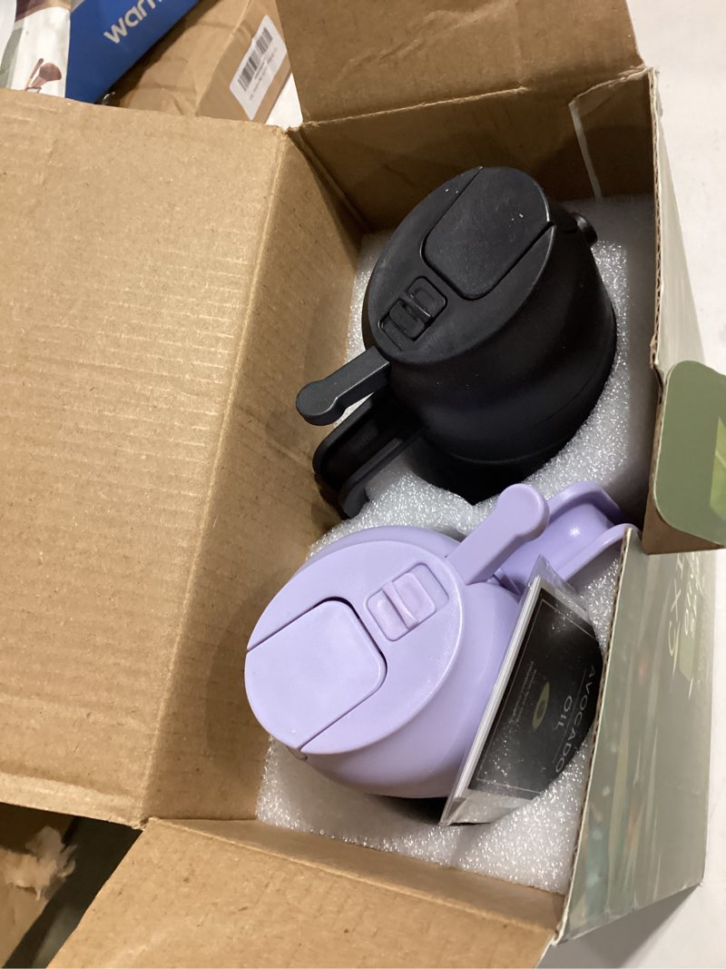 Condition photo showing Good Condition for cxinyi - 16oz/470ml olive oil dispenser for kitchen with stickers - 2 in 1 olive oil sprayer for cooking, air fryer, and salad, black&purple (light-proof kitchen gadget) light-proof /w stickers black&purple