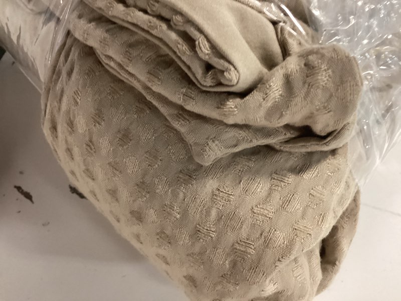 Condition photo showing As Is for bedsure luxury waffle duvet cover queen size - textured duvet cover set, soft, breathable bedding set (90"x90") with 2 pillow shams for all season, khaki, comforter not included queen (90" x 90") 06 - khaki