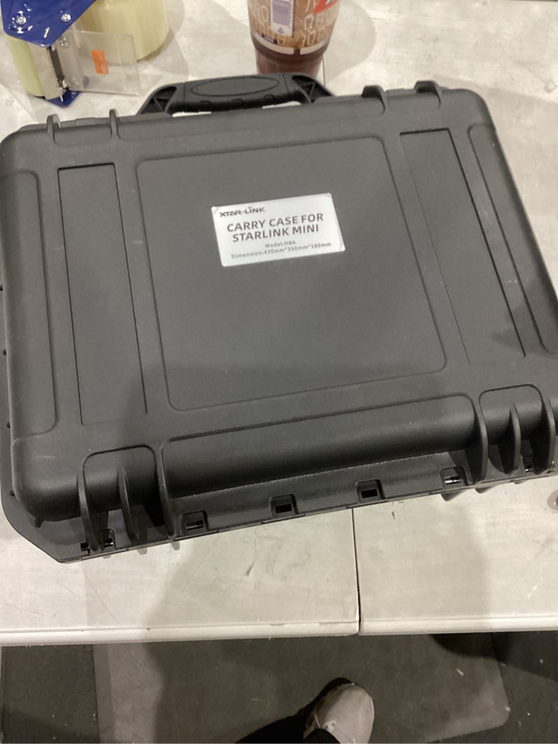 Condition photo showing Good Condition for starlink mini case, ip67 waterproof hard case fits star link mini dish, portable shoulder dual carry options with precision cut foam for starlink accessories,ideal for travel and camping