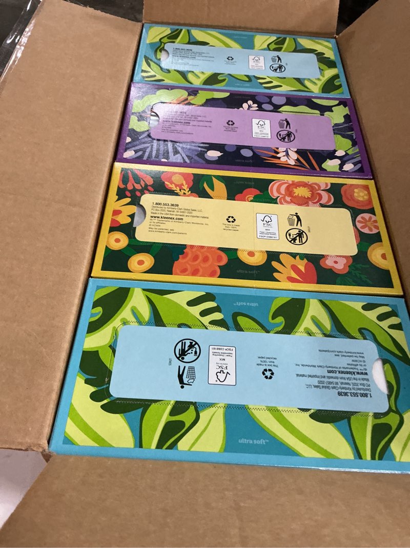 Condition photo showing New/Like New for Kleenex Ultra Soft Facial Tissues, 8 Flat Boxes, 180 Tissues per Box, 3-Ply, Packaging May Vary