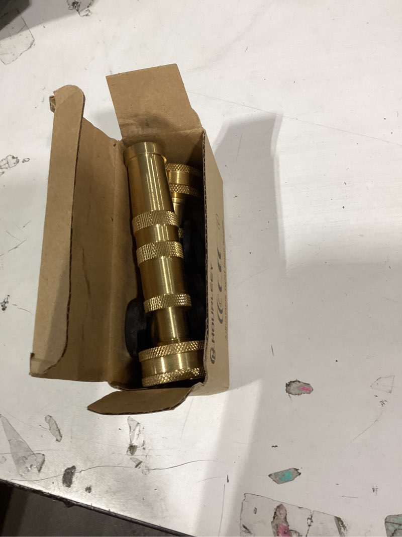 Condition photo showing New/Like New for hourleey adjustable twist hose nozzle, 4" heavy-duty brass hose nozzle with 10 garden hose rubber washers, 2 pack 4 inch nozzle twist 2pack