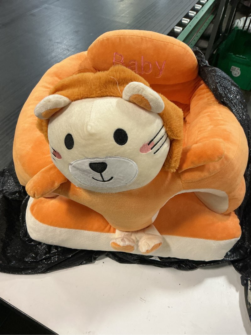 Condition photo showing As Is for vocheer sit me up floor seat for baby chair for sitting up support seat sofa plush animal shaped baby learning to sit chair for 3-24 months girls and boys, pp cotton full filling,lion - color brown lion