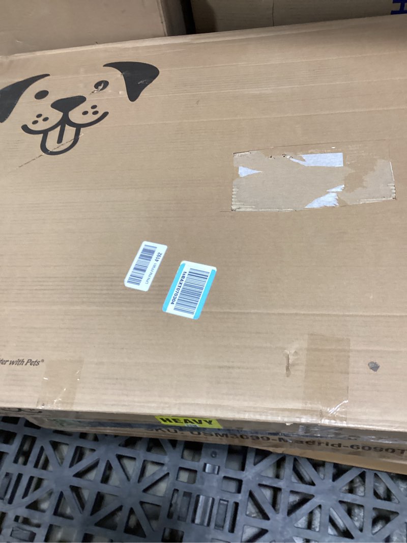 Condition photo showing New/Like New for MidWest Homes for Pets 42-Inch iCrate for Large Breeds, 71-90 lbs, Double Door Folding Dog Crate with Divider Panel, Leak-Proof Tray & Secure Latches, Portable, Durable & Easy to Assemble 42.0"L x 28.0"W x 30.0"H Black
