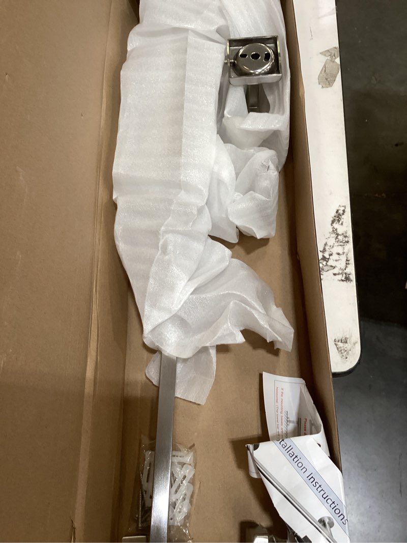 Condition photo showing As Is for nearmoon 5 pieces bathroom hardware set 304 stainless steel, square towel rack kit - 24" towel rod + towel ring + toilet paper holder + 2 robe hooks, wall mounted bath accessories (brushed nickel)