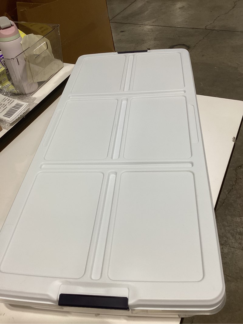 Condition photo showing New/Like New for  project source large 13 -gallons ( 52 -quarts ) clear/white stackable underbed tote with
