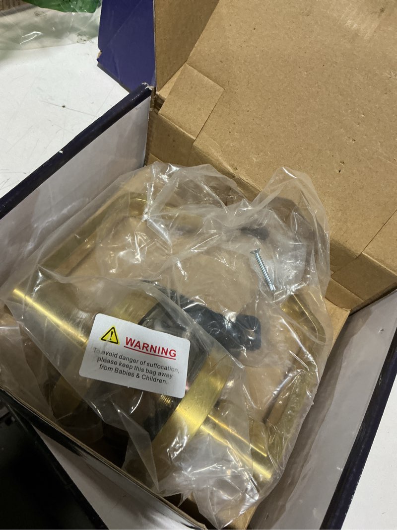 Condition photo showing Good Condition for commercial door handle gold - grade 2 lockset - door lever schools offices industrial ul cul & ada – ansi a156.2 (keyed (entry doors))