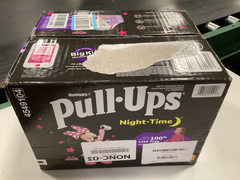 Condition photo showing New/Like New for Pull-Ups Girls' Nighttime Potty Training Pants, Training Underwear, 3T-4T (32-40 lbs), 60 Ct 3T-4T 60