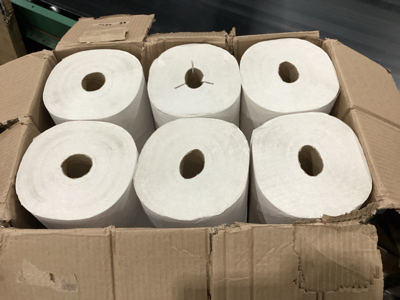 Condition photo showing New/Like New for tork hand towel roll natural white h80, universal, 100% recycled fiber, 6 rolls x 800 ft, 8031400, 6 count (pack of 1) 6 count (pack of 1) natural white