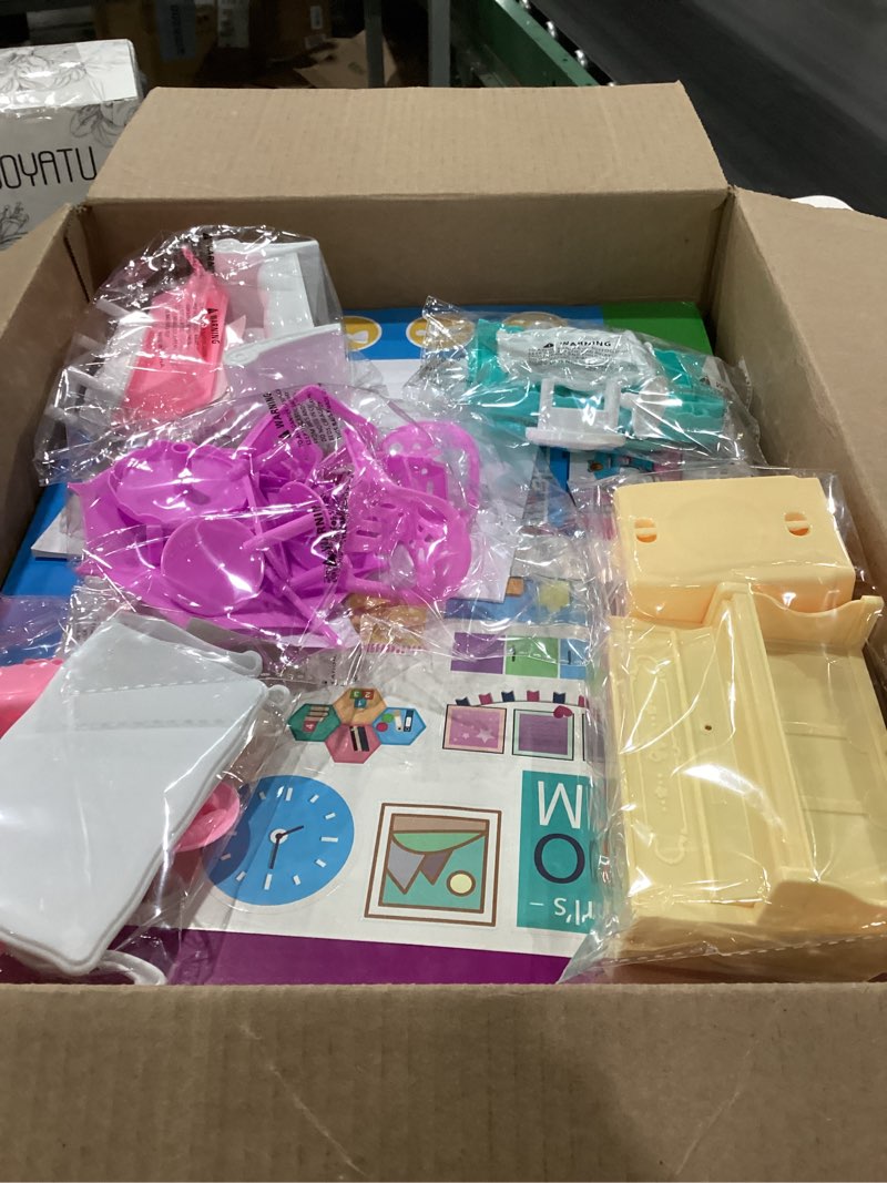 Condition photo showing Good Condition for Pink Villa Playset for Girls Ages 3-7, 4-Story 10-Room House with 2 Dolls, Furniture & Accessories, Pretend Play Toddler Toy, Birthday Gifts for Kids 3-8