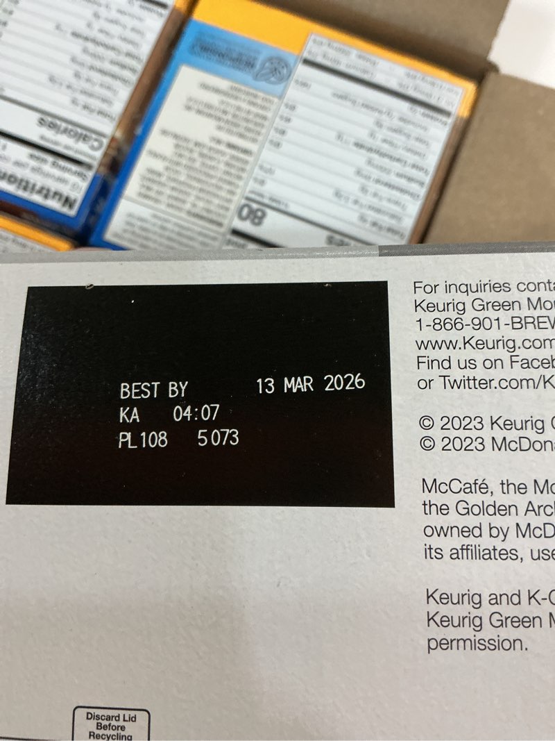 Condition photo showing New/Like New for (Best BY:13/03/2026) McCafe ICED One Step Hazelnut Latte, Keurig Single Serve K-Cup Pods, 60 Count (6 Packs of 10) Hazelnut Latte 1 Count (Pack of 60)