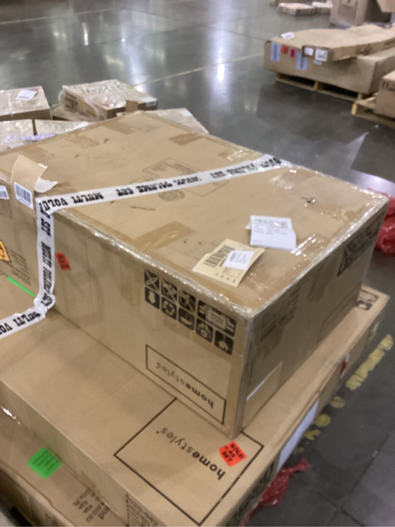 Condition photo showing New/Like New for Homestyles Aspen Rustic Cherry Kitchen Island with Wood Drop Leaf, 48"W