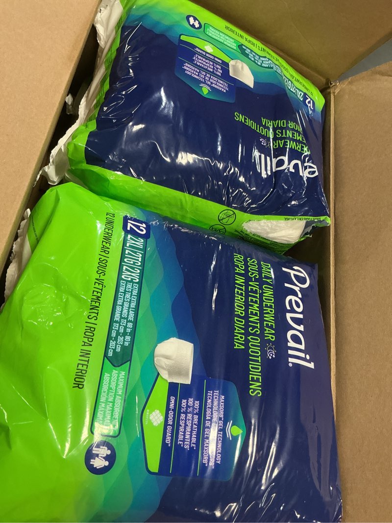 Condition photo showing Good Condition for Prevail Daily Protective Underwear - Unisex Adult Incontinence Underwear - Disposable Adult Diaper for Men & Women - Maximum Absorbency - XX-Large - 12 Count (Pack of 4) XX-Large , 12 Count (Pack of 4)