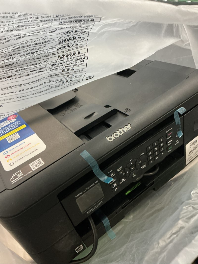 Condition photo showing As Is for brother mfc-j1010dw inkjet all-in-one printer with wireless and duplex printing