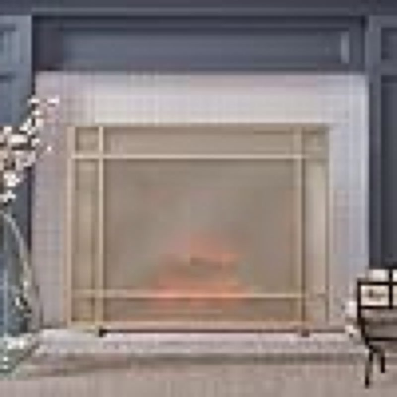 Sinclair Single Panel Fireplace Screen, Burnished Brass - 18323