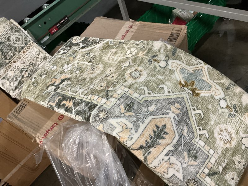 Condition photo showing Good Condition for (Similar to stock photo) Vintage Area Rug 8x10 Rug Washable Living Room Rug Vintage Rug for Bedroom Distressed Non Slip Large Area Rug Floor Mats Stain Resistant Carpet for Dining Room Office 8'x10' Medallion|Brown