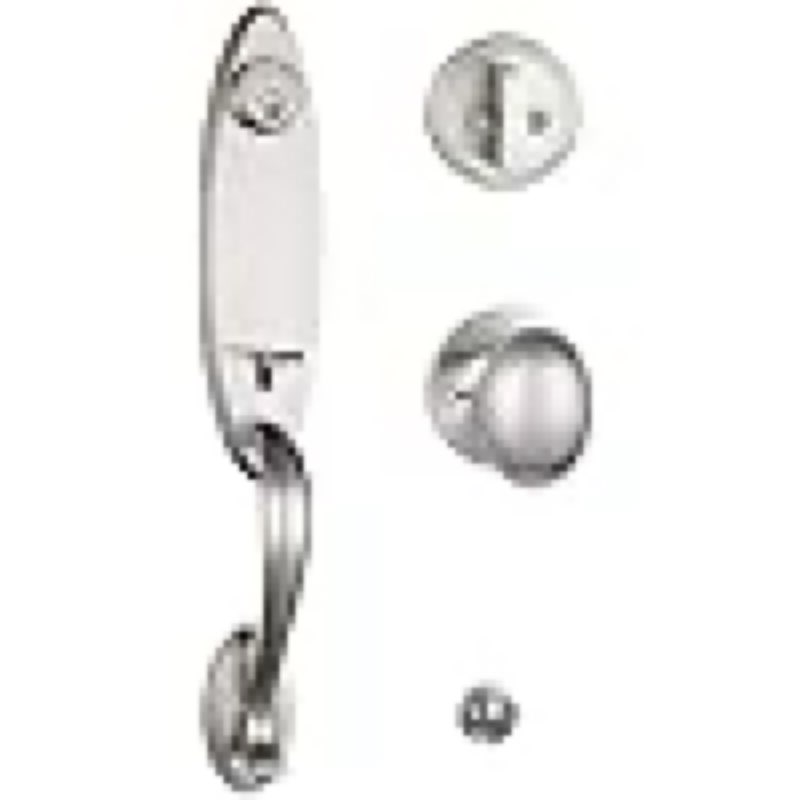 TMC Satin Nickel HandleSet with Egg Knob Handle (for Entrance and Front Door) Reversible for Right and Left Handed and a Single Cylinder Deadbolt Handle Set Satin Nickel Finish