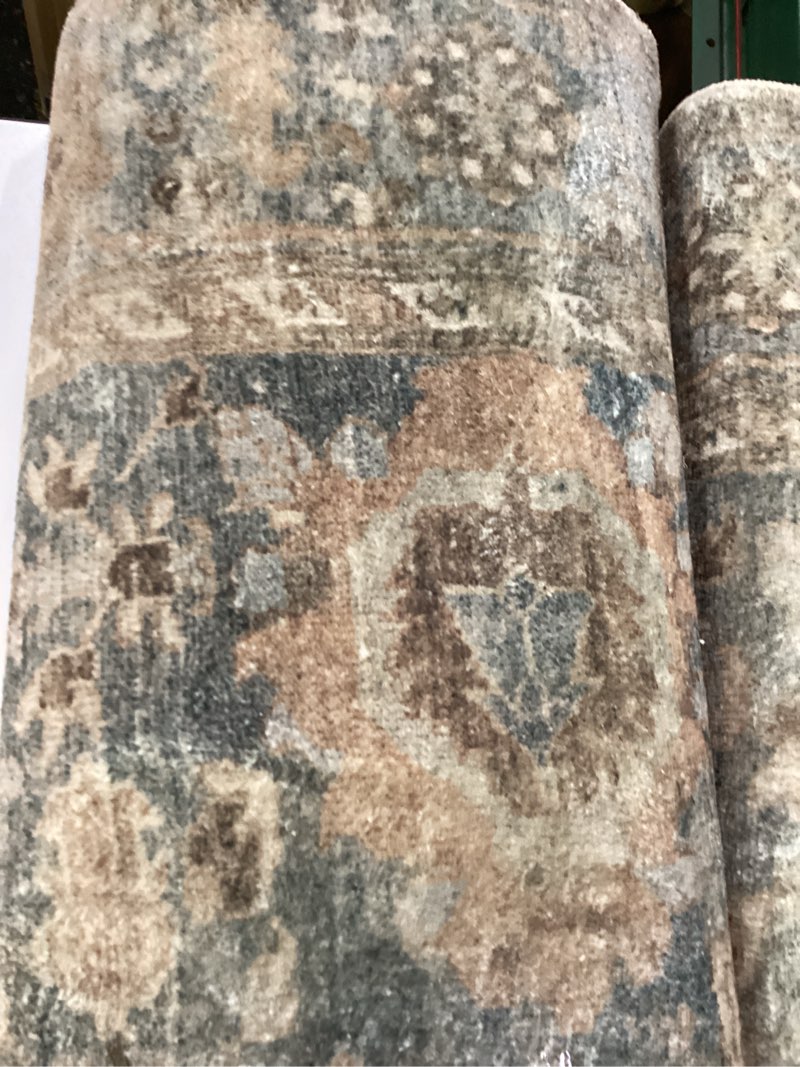 Condition photo showing Good Condition for Loloi Margot Collection MAT-03 Ocean/Spice 2'-6" x 11'-6" Runner Rug feat. CloudPile, No-Shed Easy Clean Large Patterned Area Rug for Living Room, Bedroom, Dining Area Ocean / Spice 2'6" x 11'6" (Rectangular)