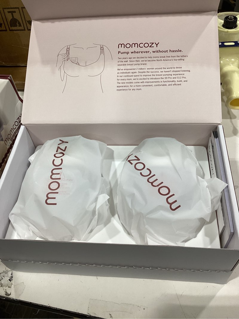 Condition photo showing New/Like New for Momcozy Hands-Free Breast Pump S12 Pro, Wearable & Portable Pump with Soft DoubleFit Flange, 3 Modes | 9 Levels Double Electric Pump, Smart Display, 24mm, 2 Pack, Cozy Grey Pack of 2 Cozy Grey