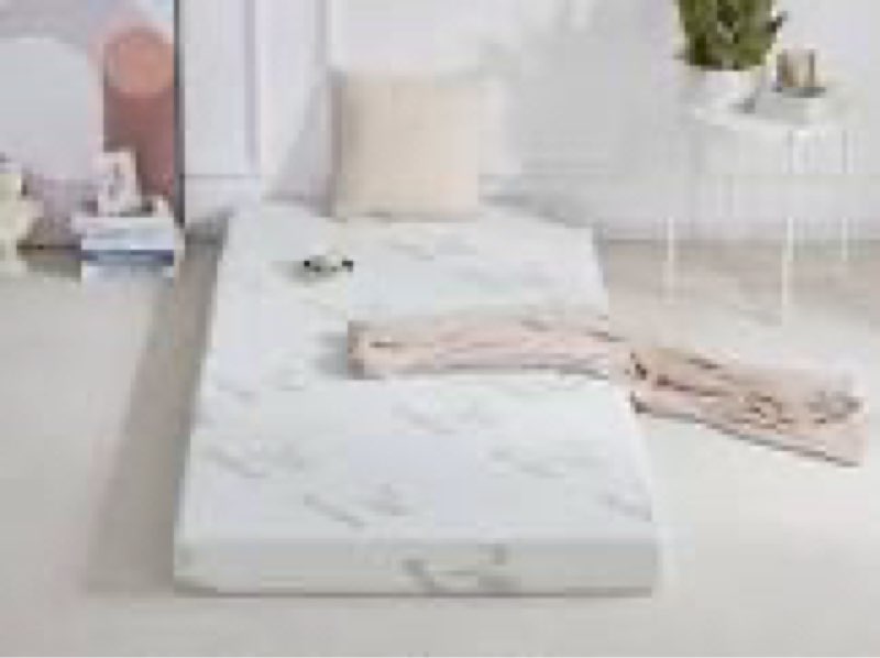sinweek 6 inch single memory foam folding trifold foldable mattress topper with storage bag, floor m