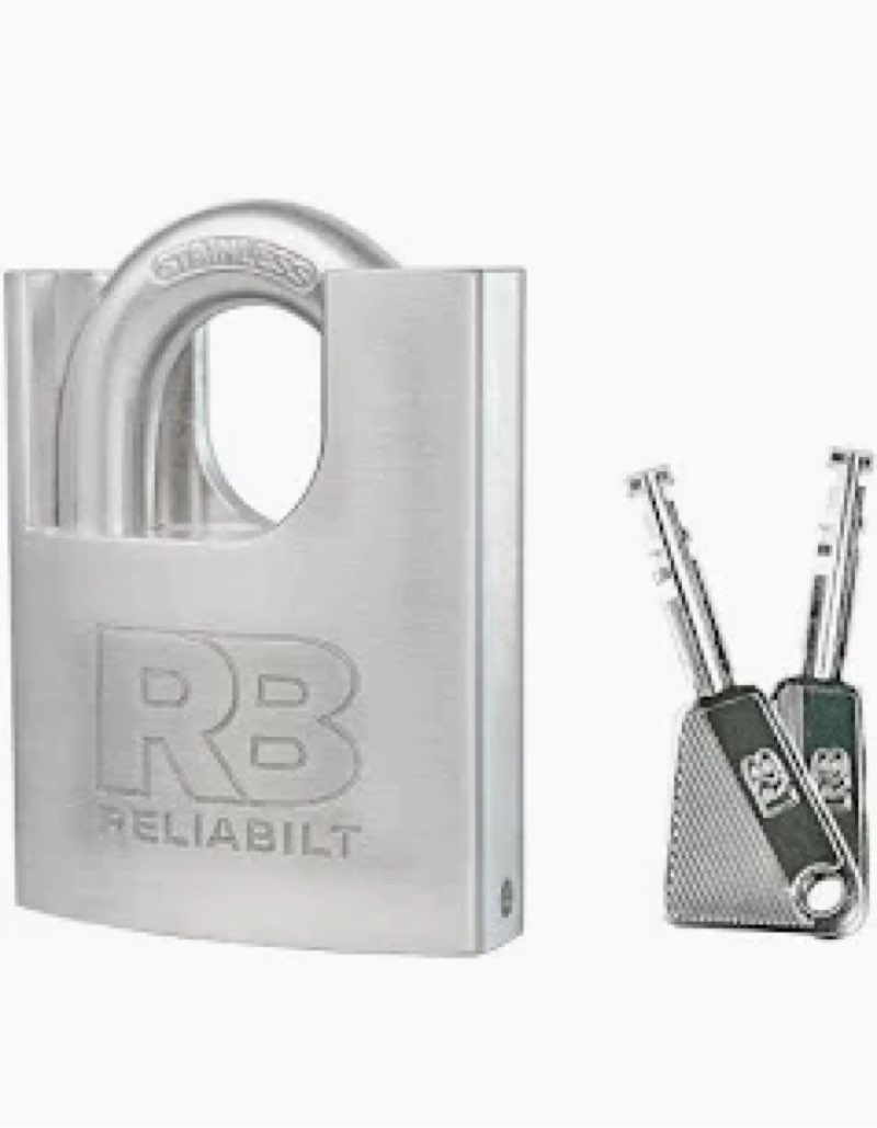 RB reliabilt shackle protected keyed padlock