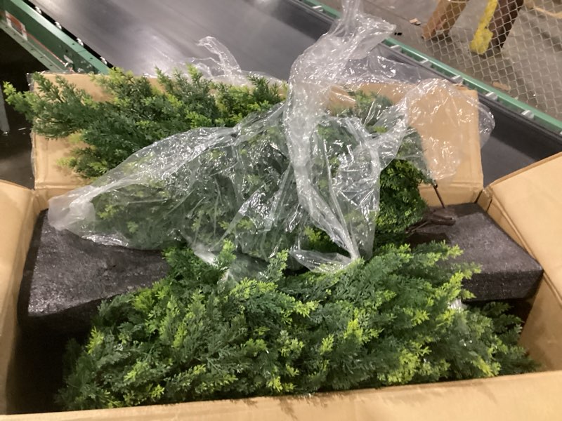 Condition photo showing Good Condition for Artificial Topiary Tree 2-Set - Beautiful Realistic Faux Cedar Pines, 4 Feet Tall, UV Protection for